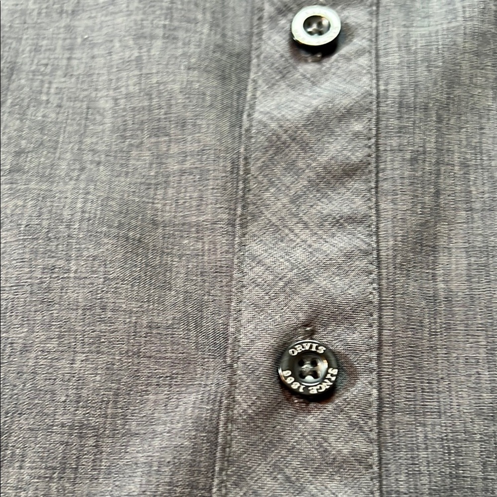 Orvis Short Sleeve Button Up Shirt Fishing Utility Pockets Gray XL - Picture 5 of 9